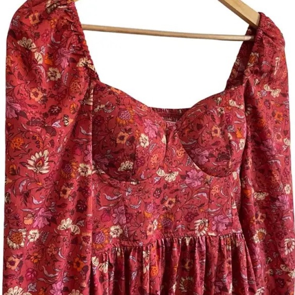 Orange floral maxi dress bog collective